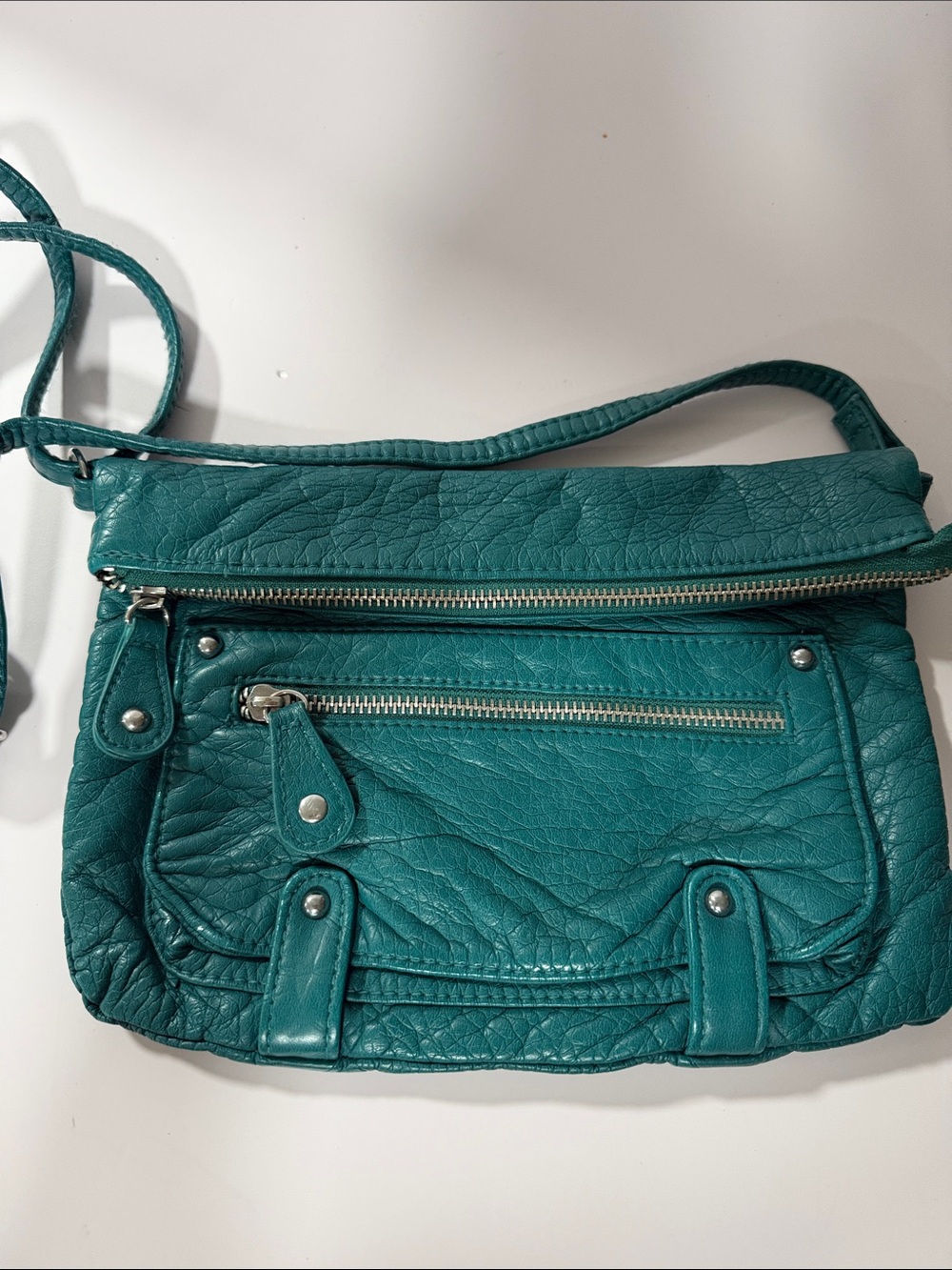Massimo Teal Wristlet Clutch with Zip Pockets